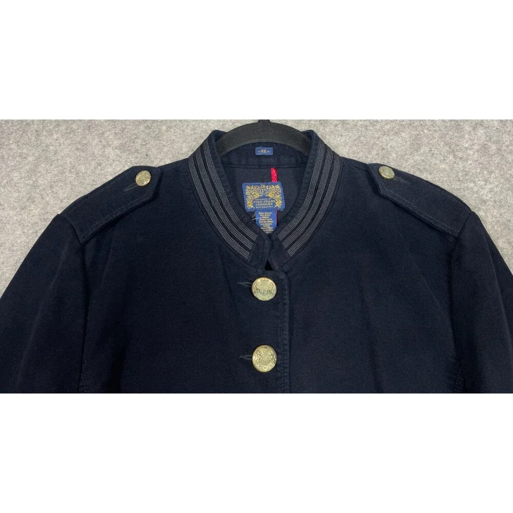 Polo Jeans Ralph Lauren Jacket Womens XL Black Military Officer 90s Y2K New